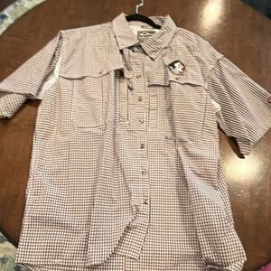 FSU Drake Clothing Company Florida State Seminoles XL Maroon White Check Shirt